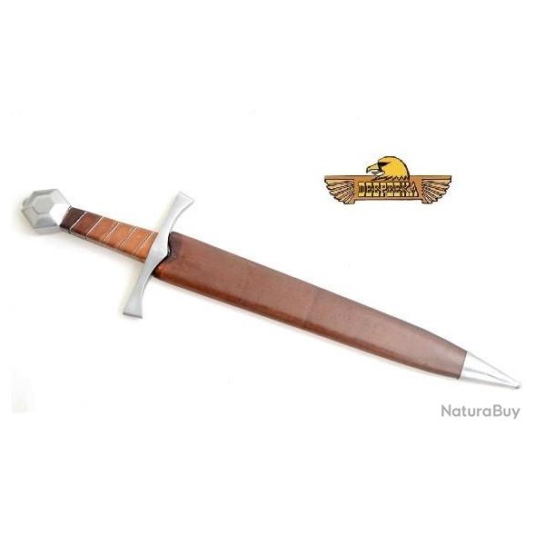 Dague M�di�vale Forg� � Hexagonale �  avec fourreau Cuir