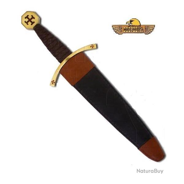 Belle Dague poignard Templier forg�e avec fourreau cuir