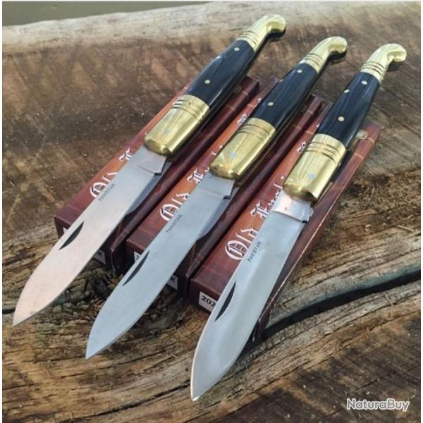 Lot de 3 Couteau Old Fashion Lame Acier Inox Manche Bois PA2884BK