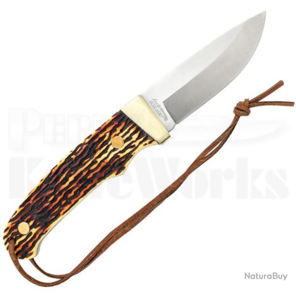 Couteau Schrade Uncle Henry Pro Hunter Lame Acier 7Cr17 Manche Delrin Faon Cerf Etui Cuir SCHPH1N