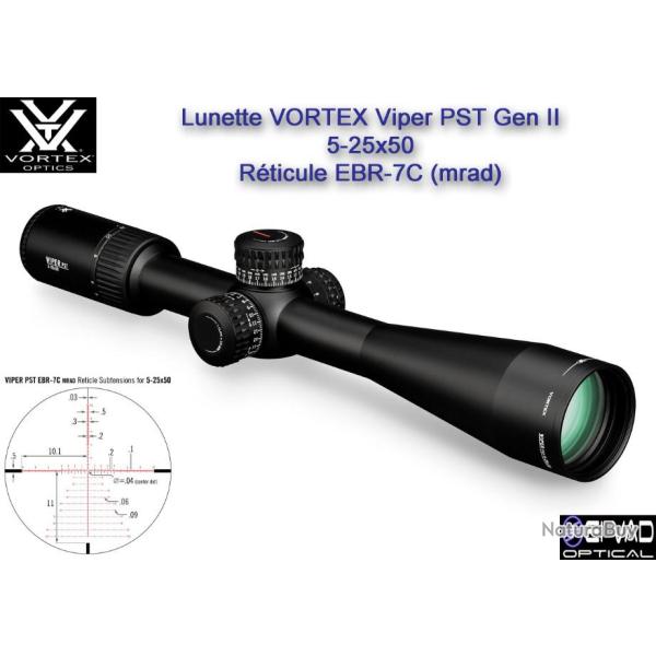 Lunette VORTEX Viper PST Gen II 5-25x50 FFP pour TLD