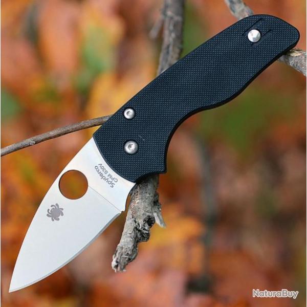 Couteau Spyderco Lil' Native Lame Acier CPM-S30V Manche G-10 S�curit� Compression USA SC230GP