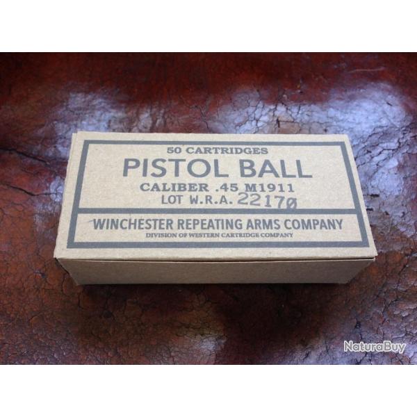 Boite vide pour munitions 45 ACP PISTOL BALL 2e guerre mondiale 39 45 WWII WW2 cartridges ammo box