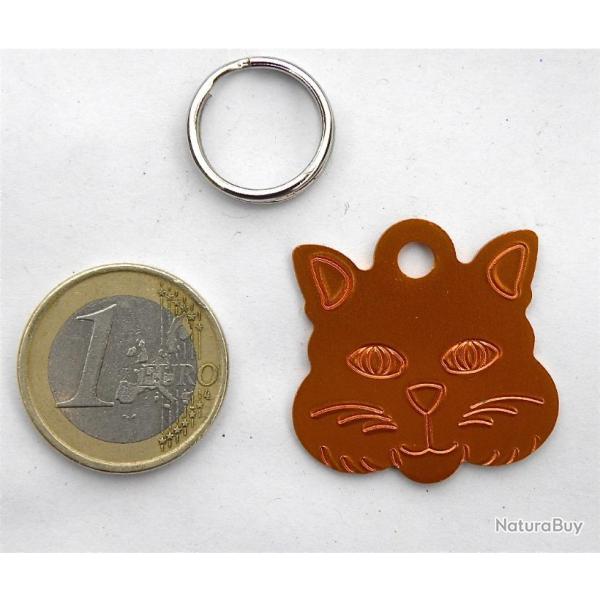 MEDAILLE Grav�e chat orange grand mod�le gravure, personnalisation offerte