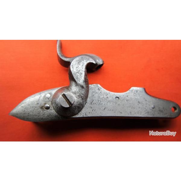 PL75...Platine r�glementaire � silex transform�� percussion avec contre platine et visserie