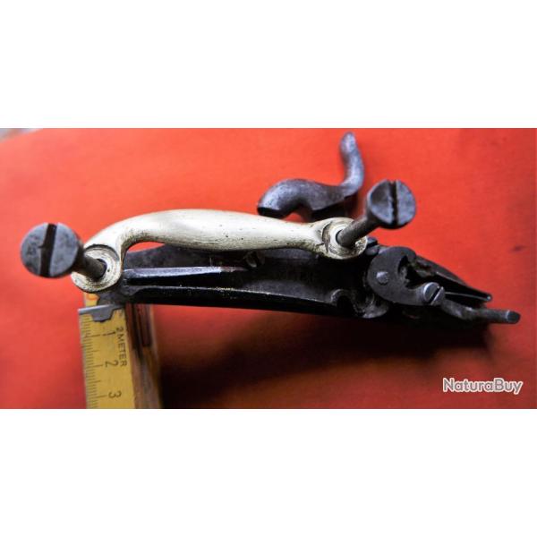 PL75...Platine r�glementaire � silex transform�� percussion avec contre platine et visserie