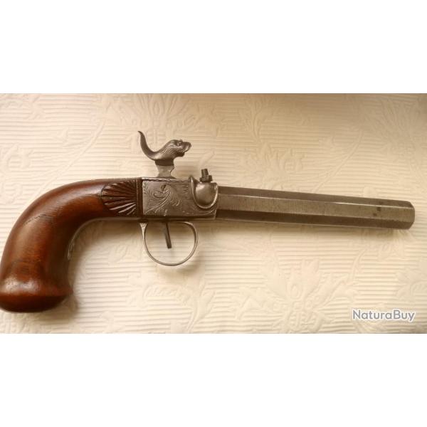 Pistolet  XIXme avec tte d'un animal mythique trs beau spcimen    (livraison par Happy post 13)