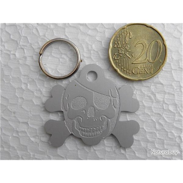 MEDAILLE Grav�e chien corsaire argent� petit modele gravure, personnalisation offerte