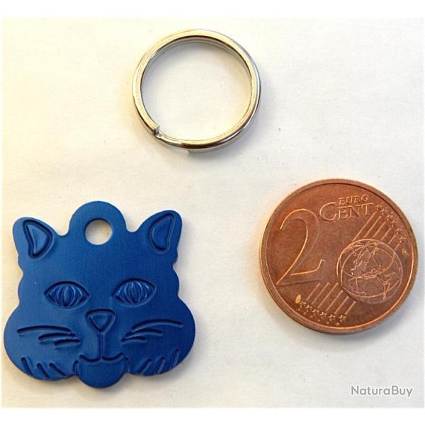 MEDAILLE Grav�e chat chaton bleue  petit mod�le gravure, personnalisation offerte