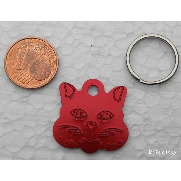 MEDAILLE Grav�e chat chaton rouge petit mod�le gravure, personnalisation offerte