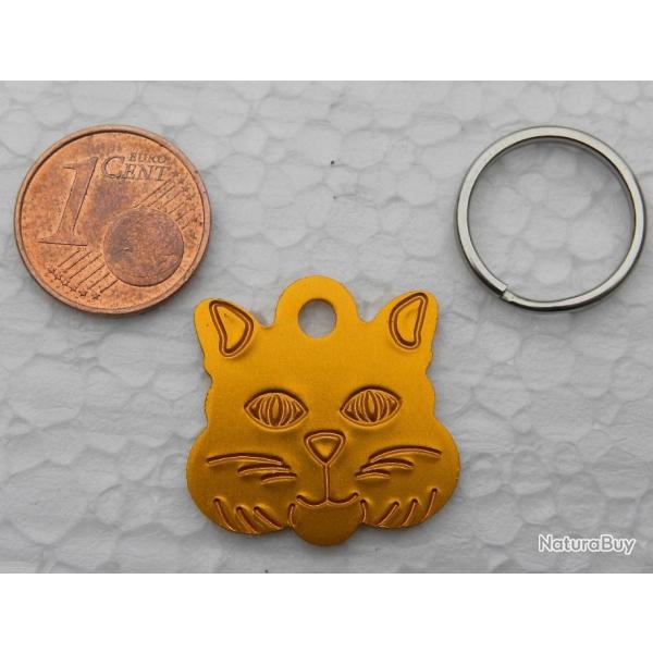 MEDAILLE Grav�e chat chaton orange petit mod�le gravure, personnalisation offerte