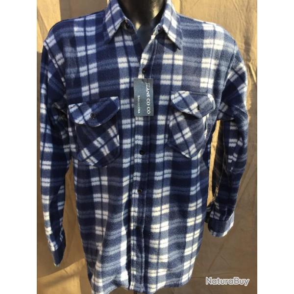 Chemise Bucheron Polaire Homme Manches Longues Neuf M au 3XL