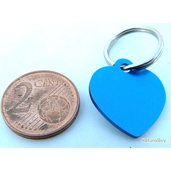 MEDAILLE Grav�e coeur chat chaton bleue petit mod�le gravure, personnalisation offerte