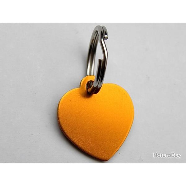 MEDAILLE Grav�e coeur chat chaton orange petit mod�le gravure, personnalisation offerte