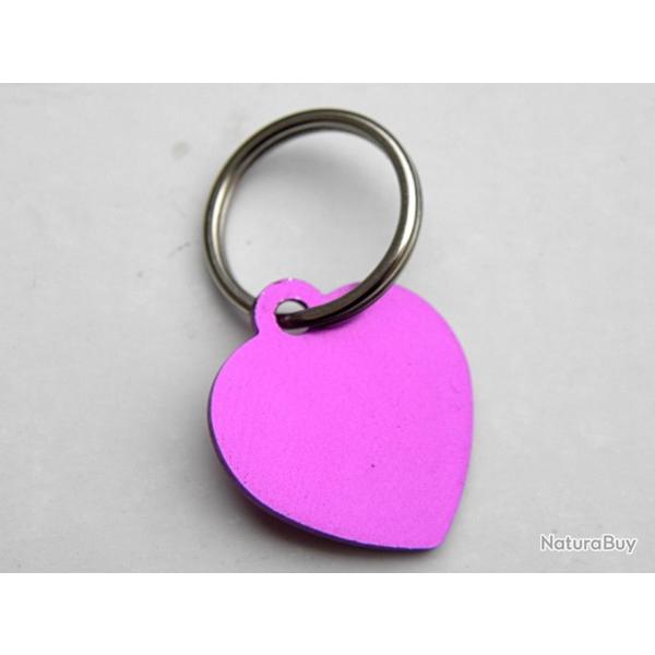 MEDAILLE Grav�e coeur chat chaton violette petit mod�le gravure, personnalisation offerte