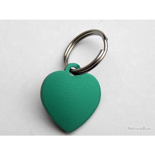MEDAILLE Grav�e coeur chat chaton verte petit mod�le gravure, personnalisation offerte