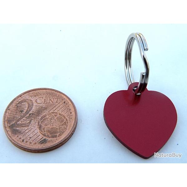 MEDAILLE Grav�e coeur chat chaton rouge petit mod�le gravure, personnalisation offerte