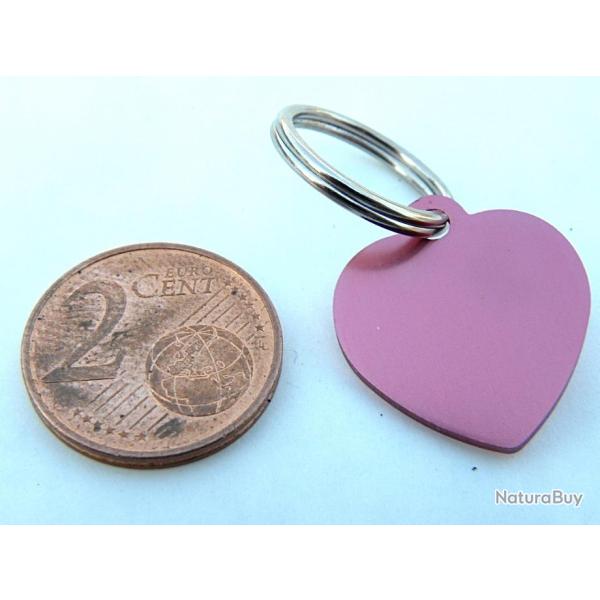 MEDAILLE Grav�e coeur chat chaton rose petit mod�le gravure, personnalisation offerte