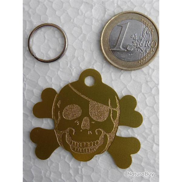 MEDAILLE Grav�e chien corsaire dor� grand modele gravure, personnalisation offerte