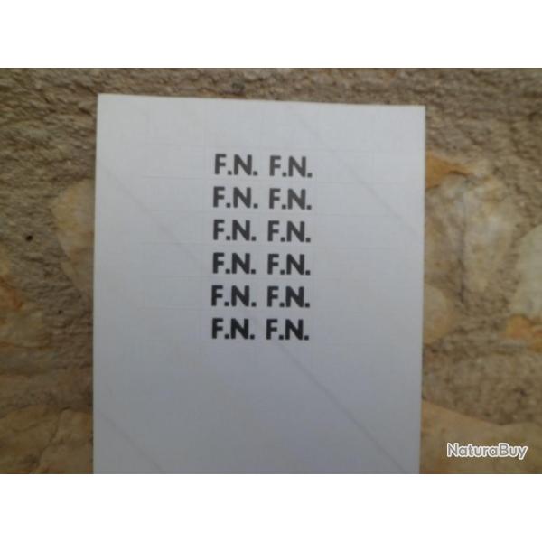 Superbe planche de 12 autocollants FN  ( Fabrique Nationale Browning )