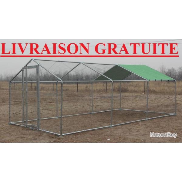 Chenil 6x3x2,25m enclos chien parc chati�re chat enclos grillag� parc geant cielterre-commerce