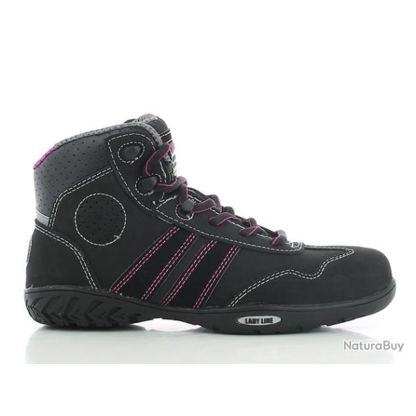Baskets de s�curit� hautes Femme ISIS Safety Jogger Noir/Rose Noir 40