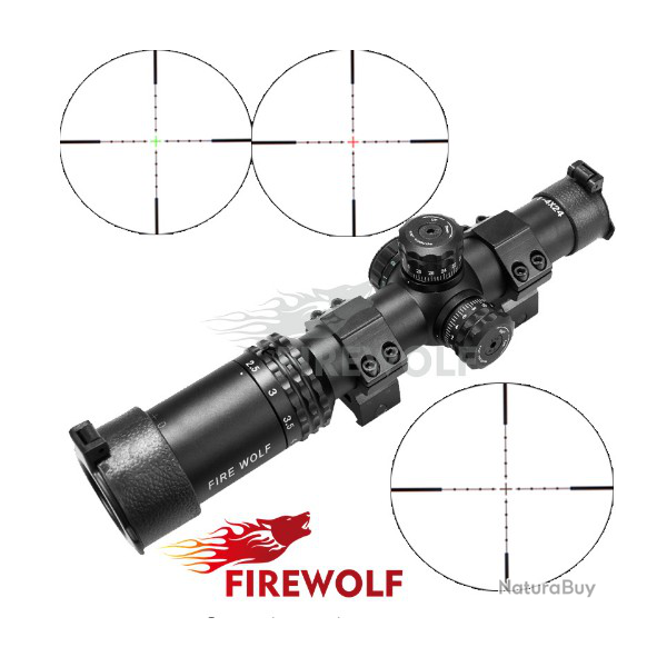 Lunette FIRE WOLF  1-4X24  pour carabine de Chasse