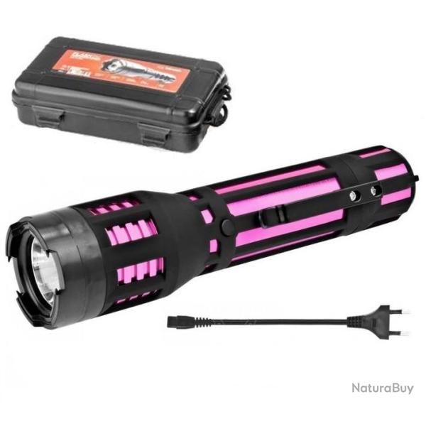 Shocker 3 000 000 V Lampe de Poche   Couleur ROSE *Rechargeable au secteur*