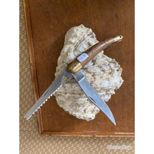 COUTEAU DE PECHEUR ANCIEN  LOGO MARQUE LEOPARD  (2025  n