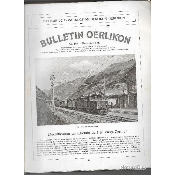 rare revues ateliers oerlikon locomotives et turbines 1927 � 1929 sous reliure � agrafe
