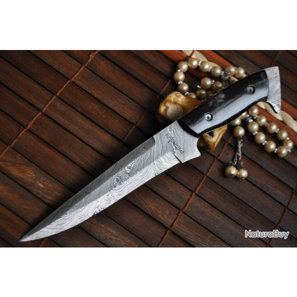 COUTEAU DE CHASSE DAMAS CUSTOM MADE HORN BUFFALO (2)