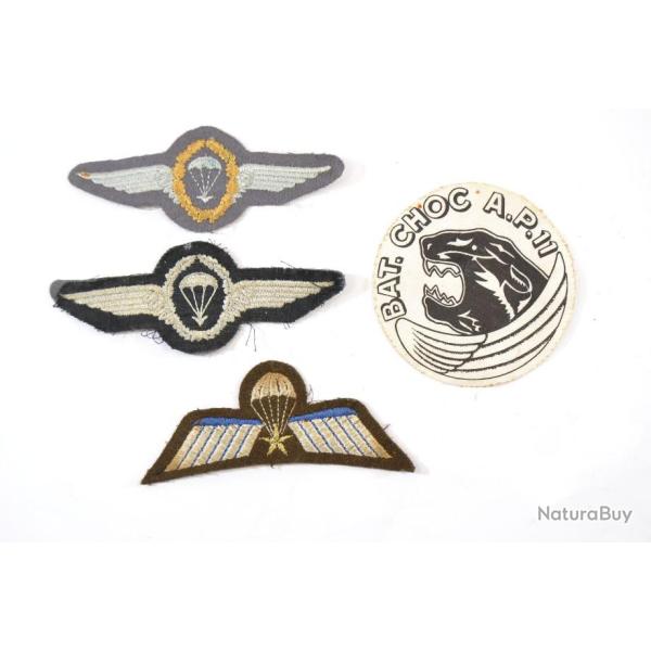 Lot Parachutiste: brevets tissu �trangers +patch de bras 11 bataillon de choc a�roport�, 11e CHOC