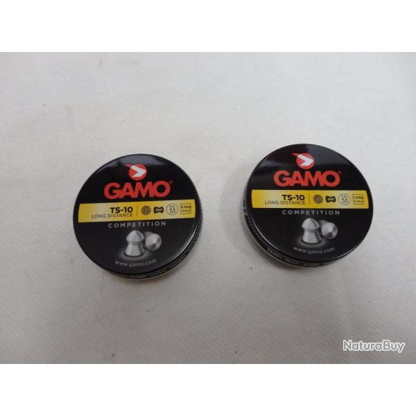 2 BOITES  200 PLOMBS CAL. 4,5 GAMO TS 10 LONGUE DISTANCE  0.68 GRS