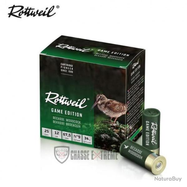 25 Cartouches ROTTWEIL Edition B�casse 34G Cal 12/67 Pb N�9