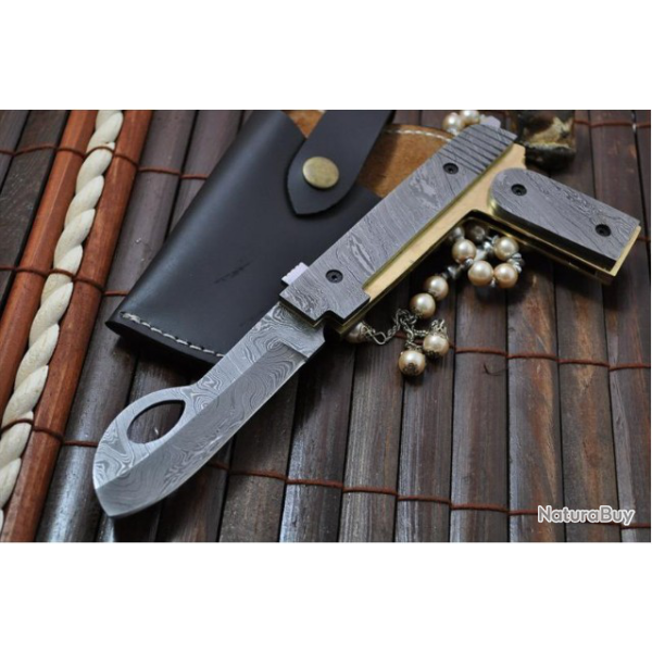 LAME DAMAS - COUTEAU PISTOLET ! Trs bel objet. (F.BK)