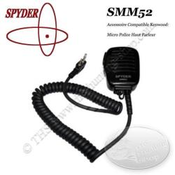 SPYDER SMM52K Micro Police d&eacute;port&eacute; avec Haut Parleur compatible pour radios talkie walkie de chasse 