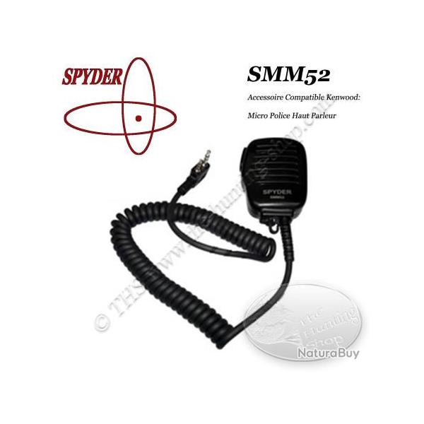 SPYDER SMM52K Micro Police d�port� avec Haut Parleur compatible pour radios talkie walkie de chasse 