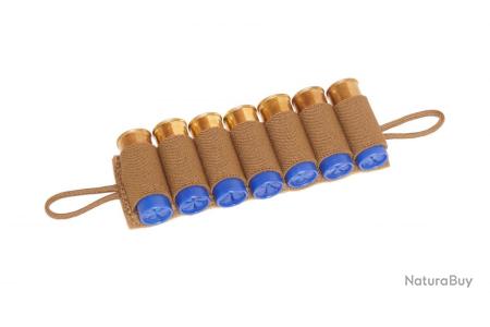 Cartouchière Kaki Nylon Velcro - Porte 6 Cartouches Calibre 12 - Pour Chasse Ou Tir