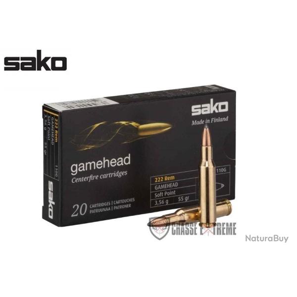 20 Munitions SAKO Gamehead Cal 222 Rem 55 Gr