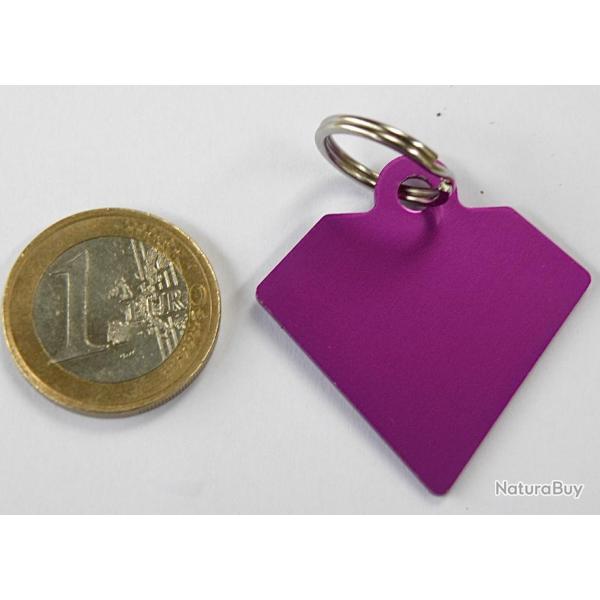 MEDAILLE Grav�e chien Diamant violette  gravure, personnalisation offerte