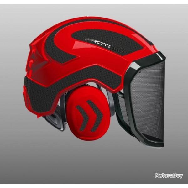 Casque Protos Forest rouge gris