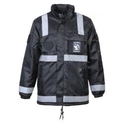 Coupe vent fourr&eacute; polaire s&eacute;curit&eacute; avec bande r&eacute;tro r&eacute;fl&eacute;chissantes CityGuard noir