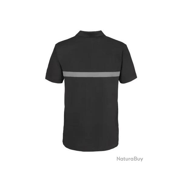 Polo noir bande grise s�curit� Cityguard
