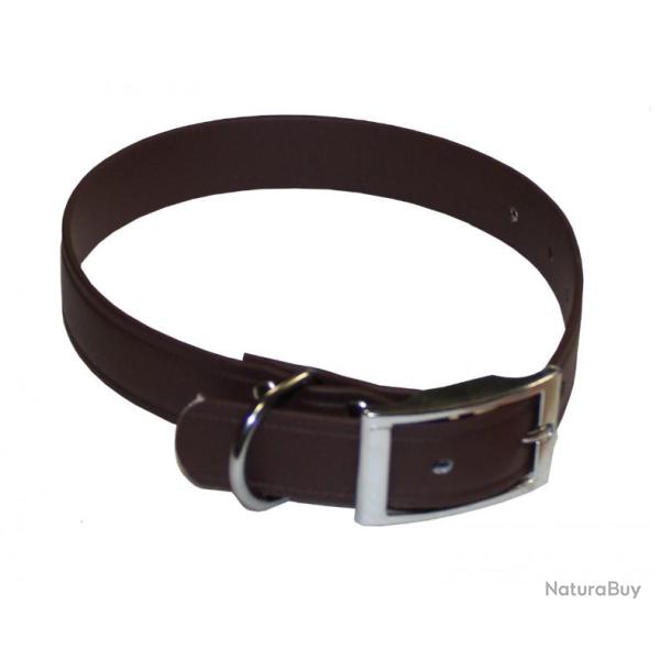 COLLIER BIOTHANE IMITATION CUIR MARRON