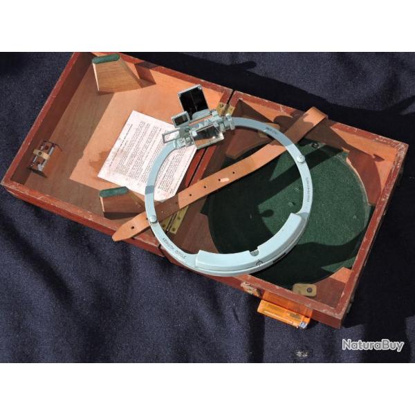 GRANDE ALIDADE de COMPAS + COFFRET BOIS - ROYAL NAVY - ANGLETERRE