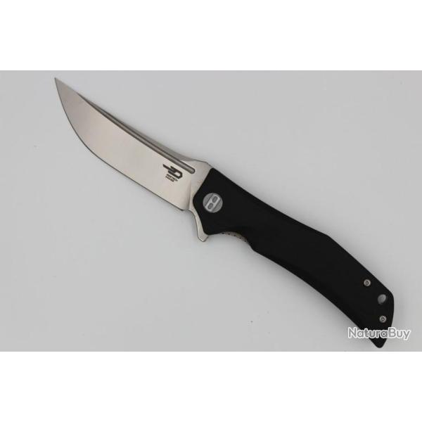 Couteau Bestech Knives Scimitar Lame Acier D2 Manche Black G-10 Linerlock BTKG05A1