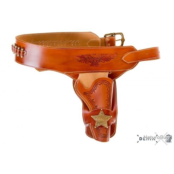 Ceinturon Denix avec un holster sherif pour revolver Western