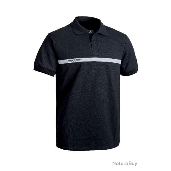 Polo noir S�CURIT� bande grise