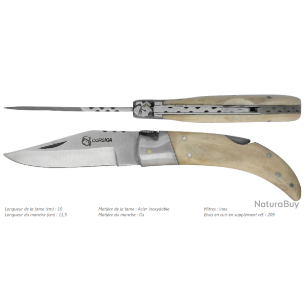 Couteau CORSE PINTUDA 11.5 cm Os
