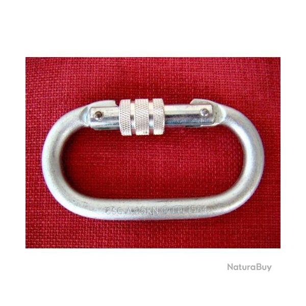 Lot de 5 mousquetons � Vis Crochet Max. 25kn Escalade Alpinisme Acier Forg�